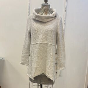 Soft Surroundings Long Sleeve Breakwater Asymmetrical Cowl Tunic Top S